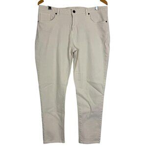 Michael Kors Women's Beige Stretch Cropped Skinny Pants Size 12 Cotton Spandex